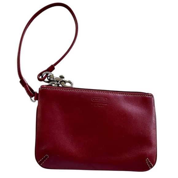 Vintage Leather Coach Wristlet Red - Picture 1 of 4